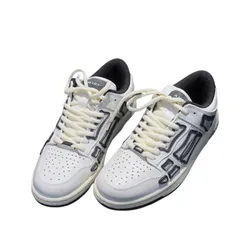 Giày Sneaker Nam Amiri Skel Top Low Panelled Leather In Grey - AIPS24M005WBB Màu Đen Trắng Size 40