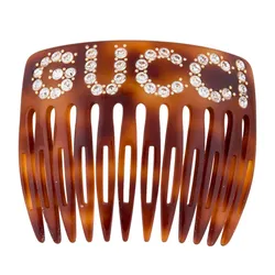 Kẹp Tóc Nữ Gucci Crystal Embellished Hair Comb Màu Nâu - Vàng