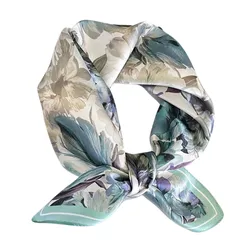 Khăn Choàng Lụa Kya Jewel Vibrant Garden 53 x 53cm SC51 Màu Xanh