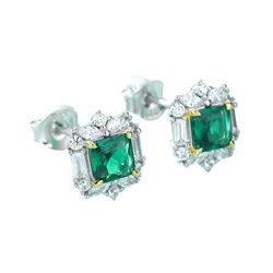 Khuyên Tai Nữ Kya Jewel Classic Glitzy SE127 Màu Bạc Phối Xanh