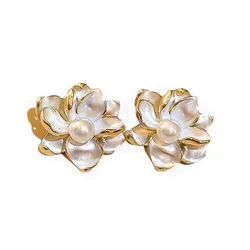 Khuyên Tai Nữ Kya Jewel Lotus Blossom PE37 Màu Vàng Trắng