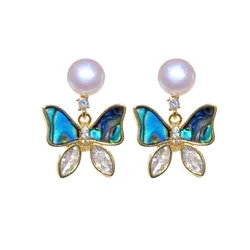 Khuyên Tai Nữ Kya Jewel Shimmering Pearl Butterfly PE19 Phối Màu