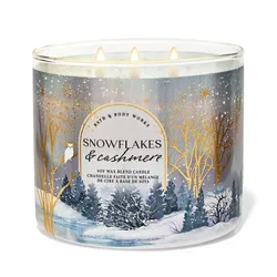 Nến Thơm 3 Bấc Bath & Body Works Snowflakes & Cashmere 411g
