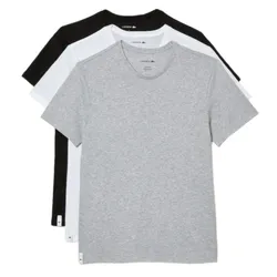 Set Áo Thun Nam Lacoste Men's 3-Pack Regular Fit Cotton Jersey T-Shirts TH3451 BXY Nhiều Màu (Trắng - Đen - Xám) Size XS