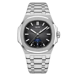 Đồng Hồ Nam I&W Carnival IW735GT-DT – Automatic (IW735GT5) Màu Bạc Đen