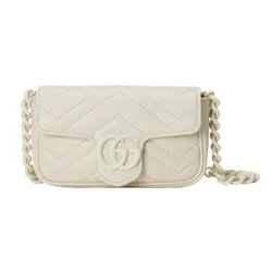 Túi Đeo Chéo Nữ Gucci GG Marmont Belt Bag Màu Trắng