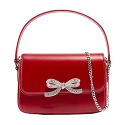 Túi Đeo Chéo Nữ Self-Portrait Micro Red Handbag With Bow Detail Màu Đỏ