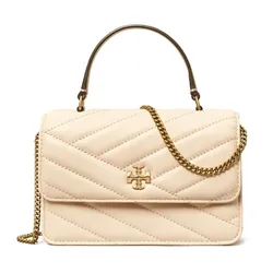 Túi Đeo Chéo Nữ Tory Burch Kira Chevron Mini Top Handle Crossbody Bag 152356 Màu Be