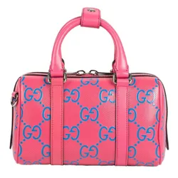 Túi Xách Tay Nữ Gucci Perforated Leather Duffle Handle Bag 725292AABDQ 5745 Màu Hồng