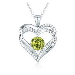 Dây Chuyền Nữ Lili Jewelry Bạc Đính Đá CZ I Love You LILI_098340 Màu Bạc/ Vàng Chanh