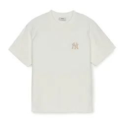 Áo Phông MLB Dia Monogram Tonal Jacquard Over Fit Tshirt New York Yankees 3ATSM1353-50IVS Màu Ivory  Size S