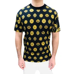 Áo Phông Nam Versace Jeans Couture 72GAH6R1 TShirt Màu Vàng Đen Size XS