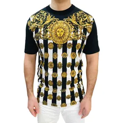 Áo Phông Nam Versace Jeans Couture 72GAH6RC TShirt Màu Vàng Đen Size M