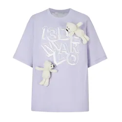 Áo Phông Nữ 13 De Marzo Maze Suture Logo Tshirt Lilac Màu Tím Nhạt Size M