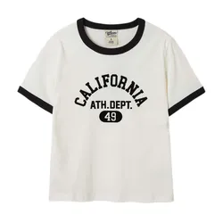 Áo Phông Nữ WHOAU Campus Ringer WHRAF2323F Tshirt Màu Ivory