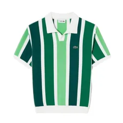 Áo Polo Nam Lacoste Men's Striped Short Sleeve AH700E 132 Màu Xanh Lá/Trắng Size M