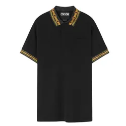 Áo Polo Nam Versace Jeans Couture Collar Chain Couture Polo Shirt 77GAGT04 CJ01T G89 Màu Đen Size M
