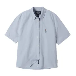 Áo Sơ Mi Cộc Tay WHOAU Steve Oxford WHYWF2501F Màu Xanh Nhạt Size S