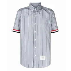 Áo Sơ Mi Nam Thom Browne Striped Cotton Shirt MWS245A Màu Xám Size 0