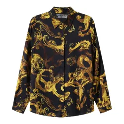 Áo Sơ Mi Nữ Versace Jeans Couture Shirt 76HAL201 NS407 G89 Màu Đen Vàng Size 38