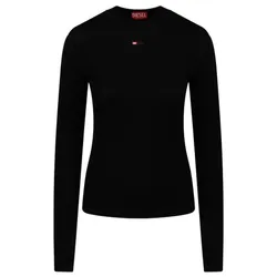 Áo Thun Dài Tay Nữ Diesel Mokky T-Shirt With Embroidery Black A103990BLAN9XX Màu Đen Size XS
