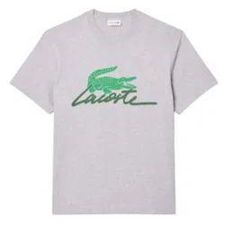 Áo Thun Nam Lacoste Men's Print Cotton T-Shirt TH6562-51 Màu Xám - Xanh Size S