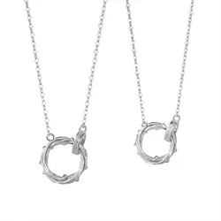Dây Chuyền Đôi Lili Jewelry Cành Hoa Hồng Rose LILI_919994 Màu Bạc