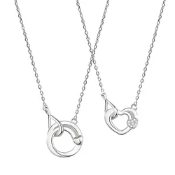 Dây Chuyền Đôi Lili Jewelry Đính Đá CZ Câu Chuyện Tình Yêu Alaia LILI_126133 Màu Bạc