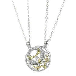 Dây Chuyền Đôi Lili Jewelry Đính Đá CZ Hình Gạc Nai Alvaro LILI_099584 Màu Trắng