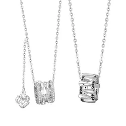 Dây Chuyền Đôi Lili Jewelry Đính Đá CZ Hoa Hồng Tình Yêu Emersyn LILI_126107 Màu Bạc