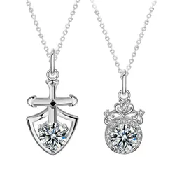Dây Chuyền Đôi Lili Jewelry Đính Kim Cương Moissanite Hoàng Tử Và Công Chúa LILI_055045 Màu Trắng