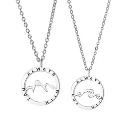 Dây Chuyền Đôi Lili Jewelry Sông Và Núi Always With You LILI_099567 Màu Bạc