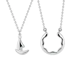 Dây Chuyền Đôi Lili Jewelry Thuyền Và Biển LILI_586836 Màu Bạc