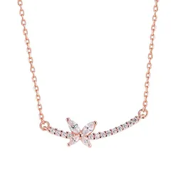 Dây Chuyền Lili Jewelry Bạc Nữ Cánh Bướm Gió Lạnh LILI_933796 Vàng Hồng
