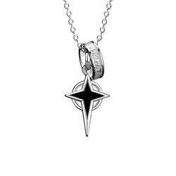 Dây Chuyền Nam Lili Jewelry Bạc Đính Đá CZ Hình Ánh Sao Cassian LILI_131716 Màu Bạc