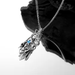 Dây Chuyền Nam Lili Jewelry Bạc Đính Đá CZ Hình Rồng Nathaniel LILI_106024 Màu Bạc