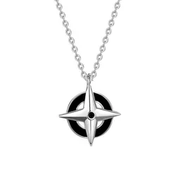 Dây Chuyền Nam Lili Jewelry Đính Đá CZ LILI_106095 Màu Đen Bạc