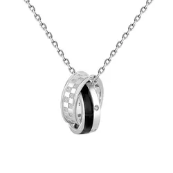 Dây Chuyền Nam Lili Jewelry Nhẫn Đôi Joziah LILI_079747 Màu Bạc Đen