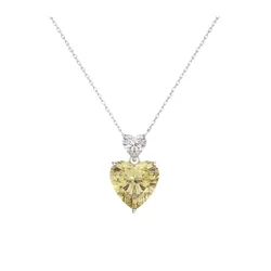 Dây Chuyền Nữ Lili Jewelry Bạc Đính Đá Carbon Tổng Hợp Hình Trái Tim LILI_727292 Màu Bạc Vàng