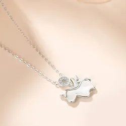 Dây Chuyền Nữ Lili Jewelry Bạc Đính Đá CZ Hình Chú Kỳ Lần Dễ Thương Elain LILI_152796 Màu Bạc Trắng