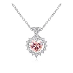 Dây Chuyền Nữ Lili Jewelry Bạc Đính Đá CZ Hình Trái Tim Kiana LILI_098163 Màu Bạc Hồng