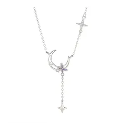 Dây Chuyền Nữ Lili Jewelry Bạc Đính Đá CZ Hồ Điệp Ánh Sao Leilany LILI_105446 Màu Bạc Tím