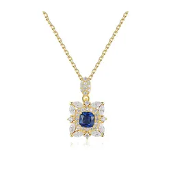 Dây Chuyền Nữ Lili Jewelry Bạc Đính Đá CZ Hoa Và Lá Violeta LILI_098134 Màu Vàng Xanh