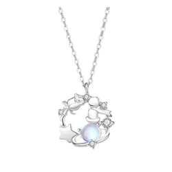 Dây Chuyền Nữ Lili Jewelry Bạc Đính Đá CZ Hoàng Tử Và Cành Hồng Capri LILI_105167 Màu Bạc