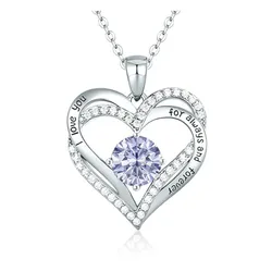 Dây Chuyền Nữ Lili Jewelry Bạc Đính Đá CZ I Love You LILI_098340 Màu Bạc Xám