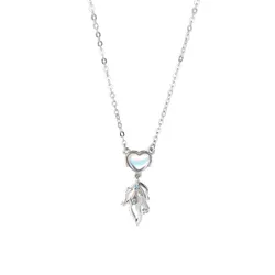 Dây Chuyền Nữ Lili Jewelry Bạc Đính Đá CZ Tiên Cá Tình Yêu Rylee LILI_125868 Màu Xanh Bạc