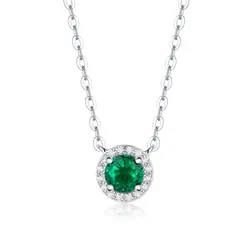 Dây Chuyền Nữ Lili Jewelry Bạc Đính Ngọc Lục Bảo Tổng Hợp Kallie LILI_099082 Màu Xanh Bạc