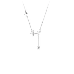 Dây Chuyền Nữ Lili Jewelry Choker Đính Đá CZ Con Bướm Xinh LILI_497535 Màu Bạch Kim