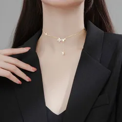 Dây Chuyền Nữ Lili Jewelry Choker Đính Đá CZ Con Bướm Xinh LILI_497535 Màu Vàng Gold