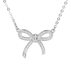 Dây Chuyền Nữ Lili Jewelry Choker Hình Nơ Cute Đính Đá LILI_656717 Màu Bạc